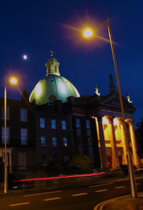 The dome of the church at night. (Image: Ciaran Murray/CHTM)