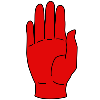 The Red Hand emblem of the Irish Citizen Army, worn by members as a cap badge.