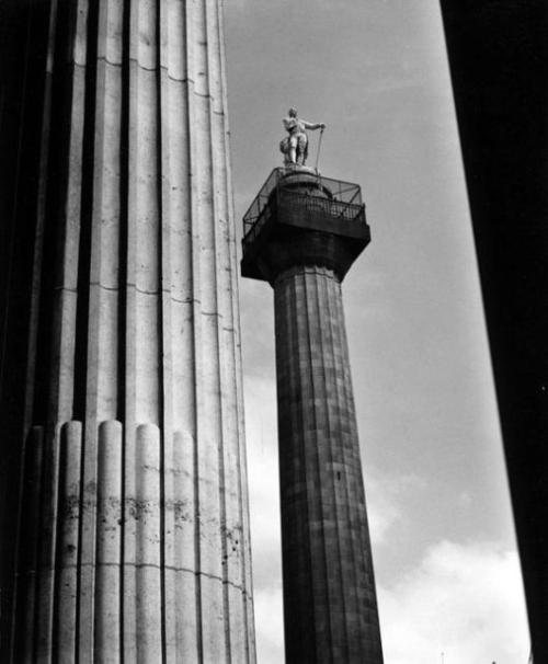 The viewing platform of the Nelson Pillar, seen from the General Post Office. A republican flag from flown from here in 1917.